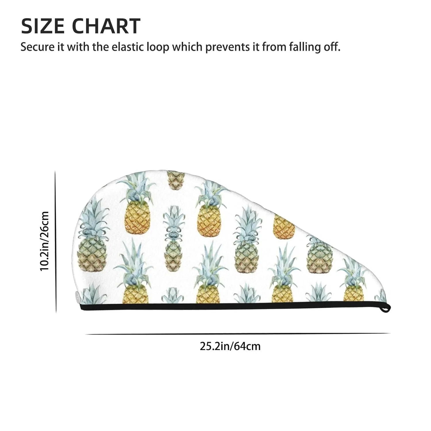 Шапочка для душа из полиэстера, OCELIO, Fashion Pineapple — фото 4