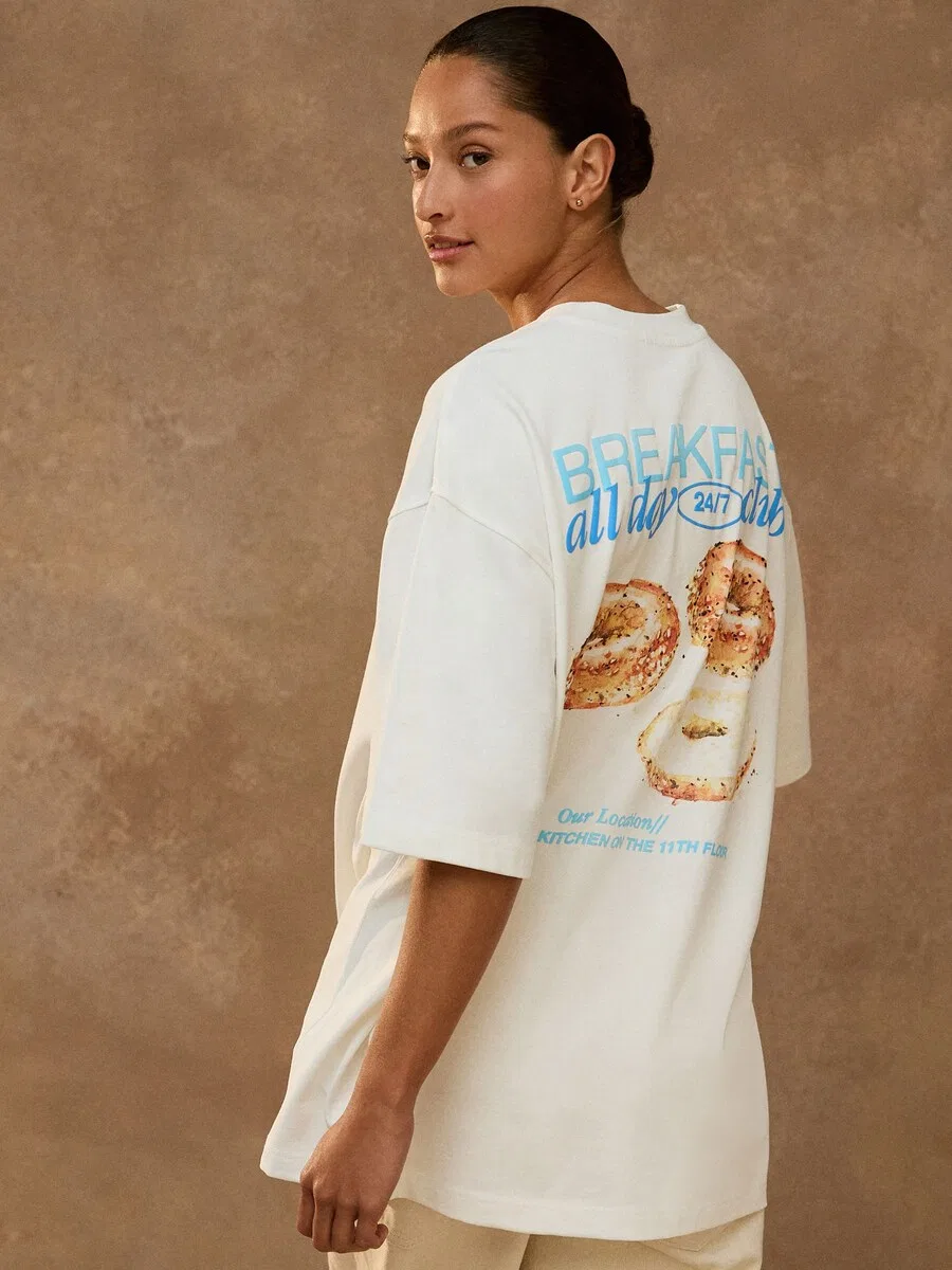 Футболка Next Shirt Bagel цвета экрю — фото 2