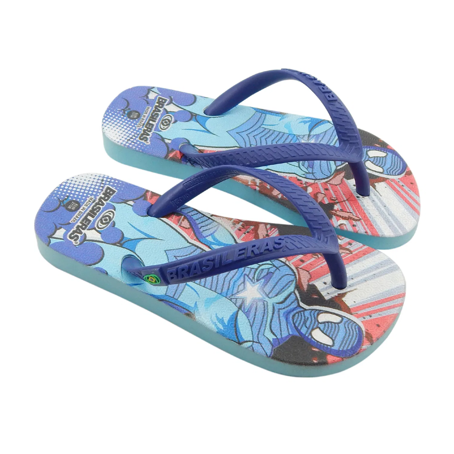 Детские шлепанцы с принтом 21 Iron Brasileras, Blau