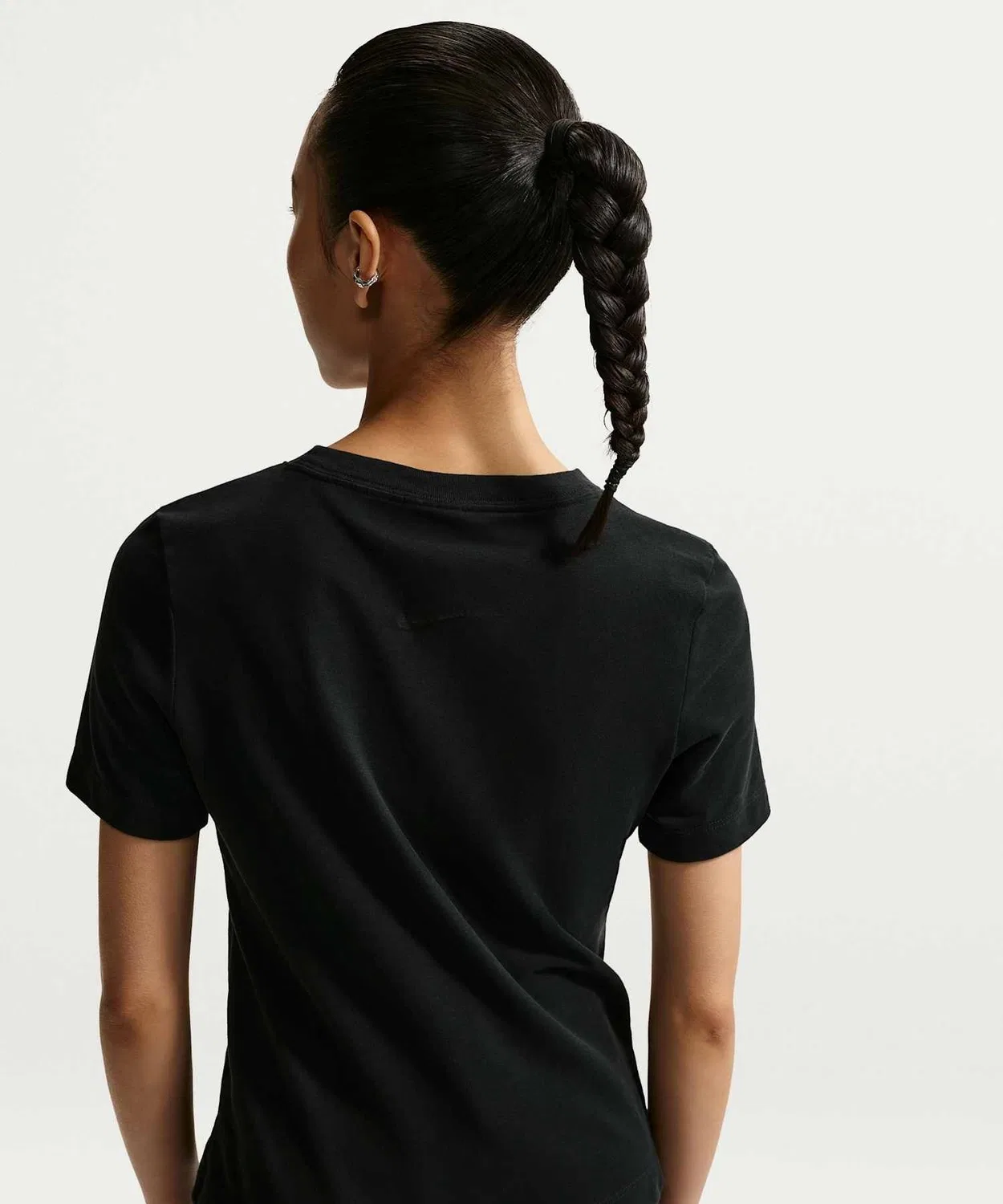 Женская футболка с принтом Nike Sportswear Slim Short-Sleeve Burnout Logo Top, Black — фото 3