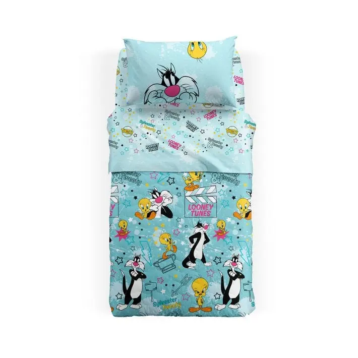 

Одеяло Caleffi Silvestro & Titti Square In Cotton, голубой