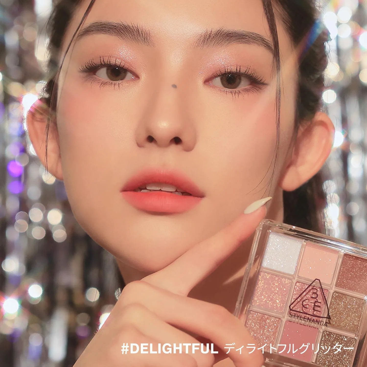 Тени для век 3CE Multi Eye Color Palette J Delight Full Glitter 9 Colors, 7.8 г — фото 4