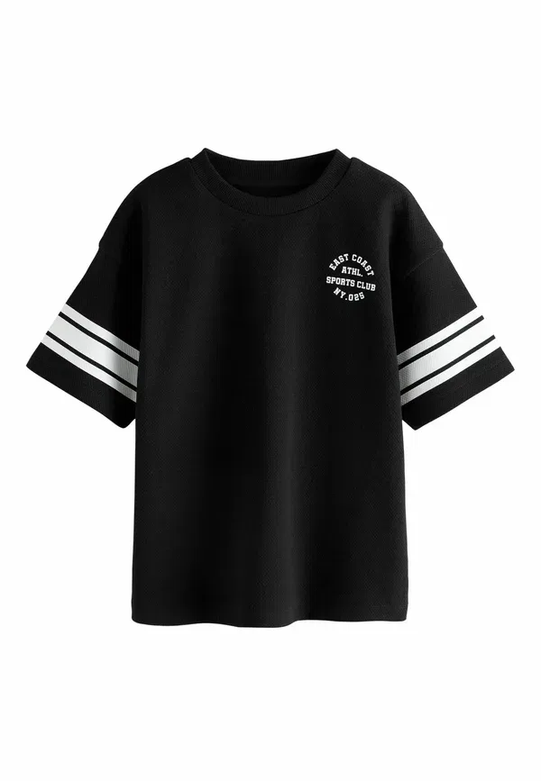 Футболка с принтом Regular fit - varsity relaxed fit t-shirt, Next, черный