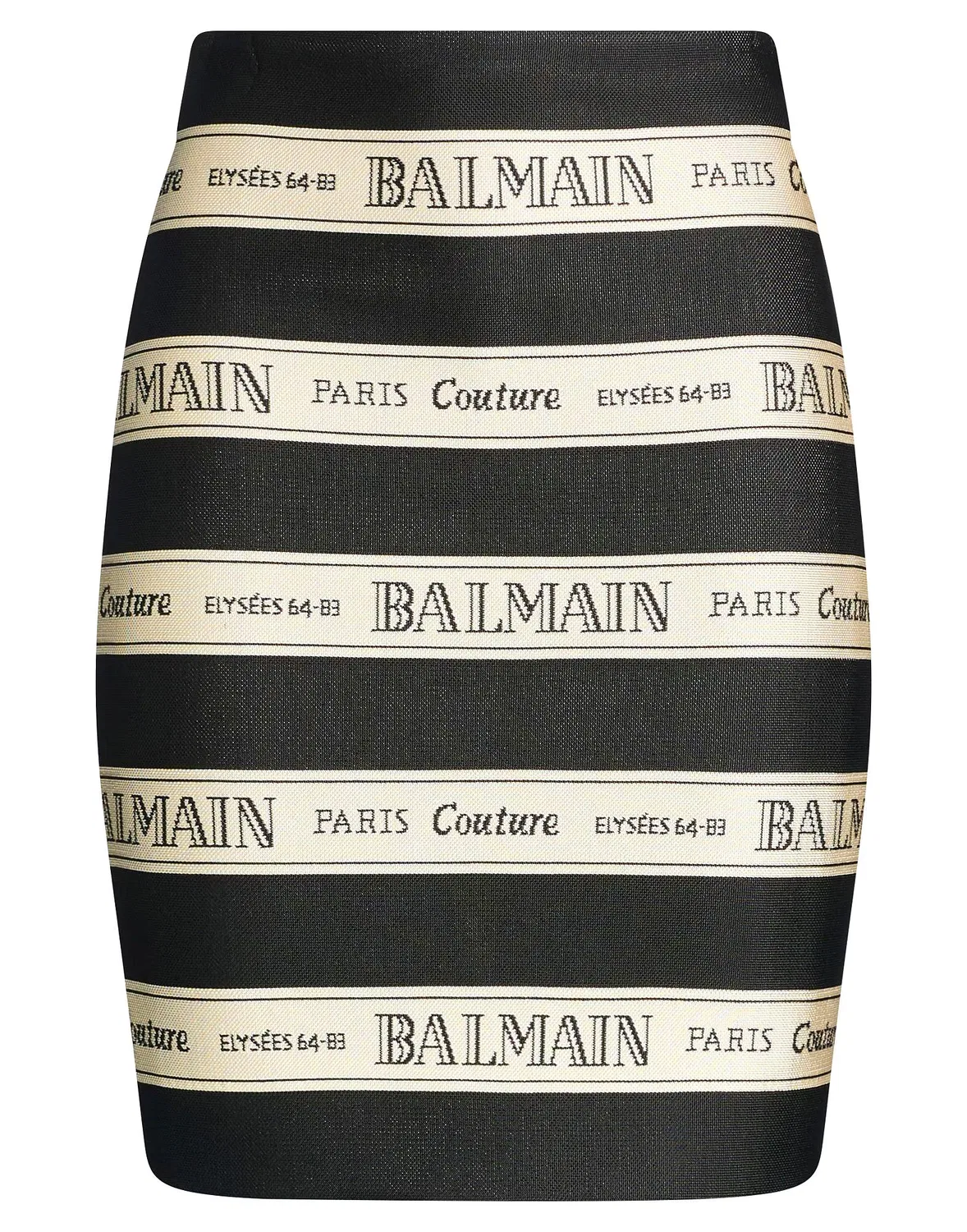 Женская юбка-карандаш полосатая Balmain, черный