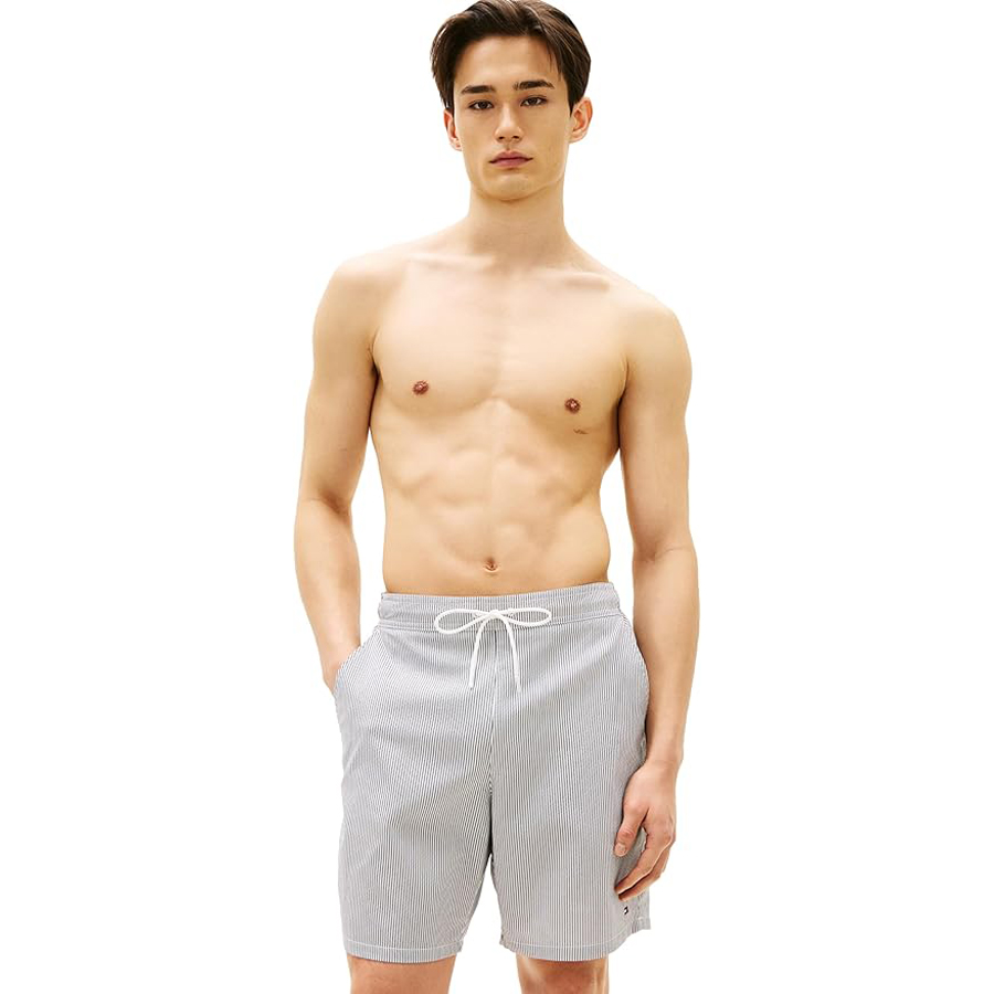 Плавательные шорты Tommy Hilfiger 7" with Drawstring Quick Dry, темно-синий/светло-бежевый