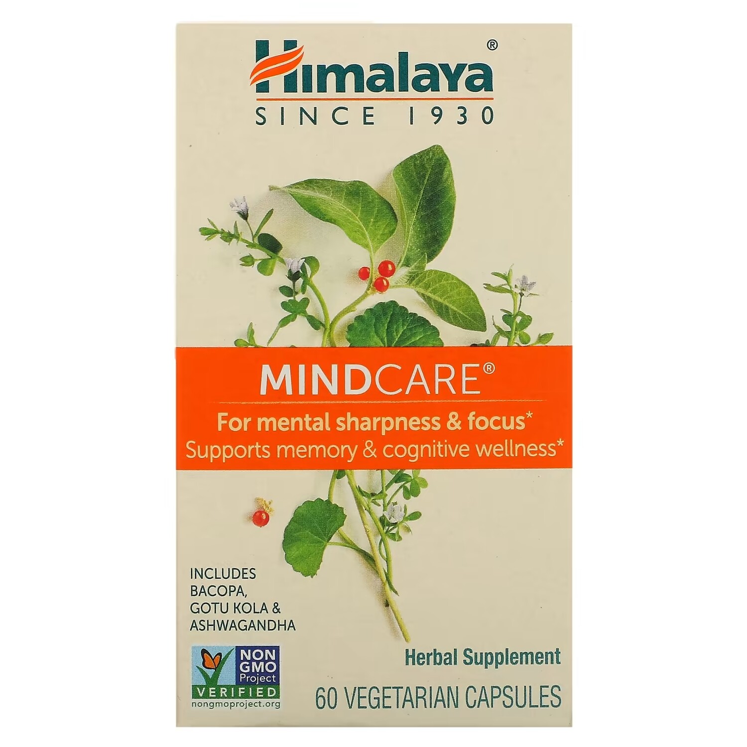 

Добавка Himalaya MindCare, 60 вегетарианских капсул