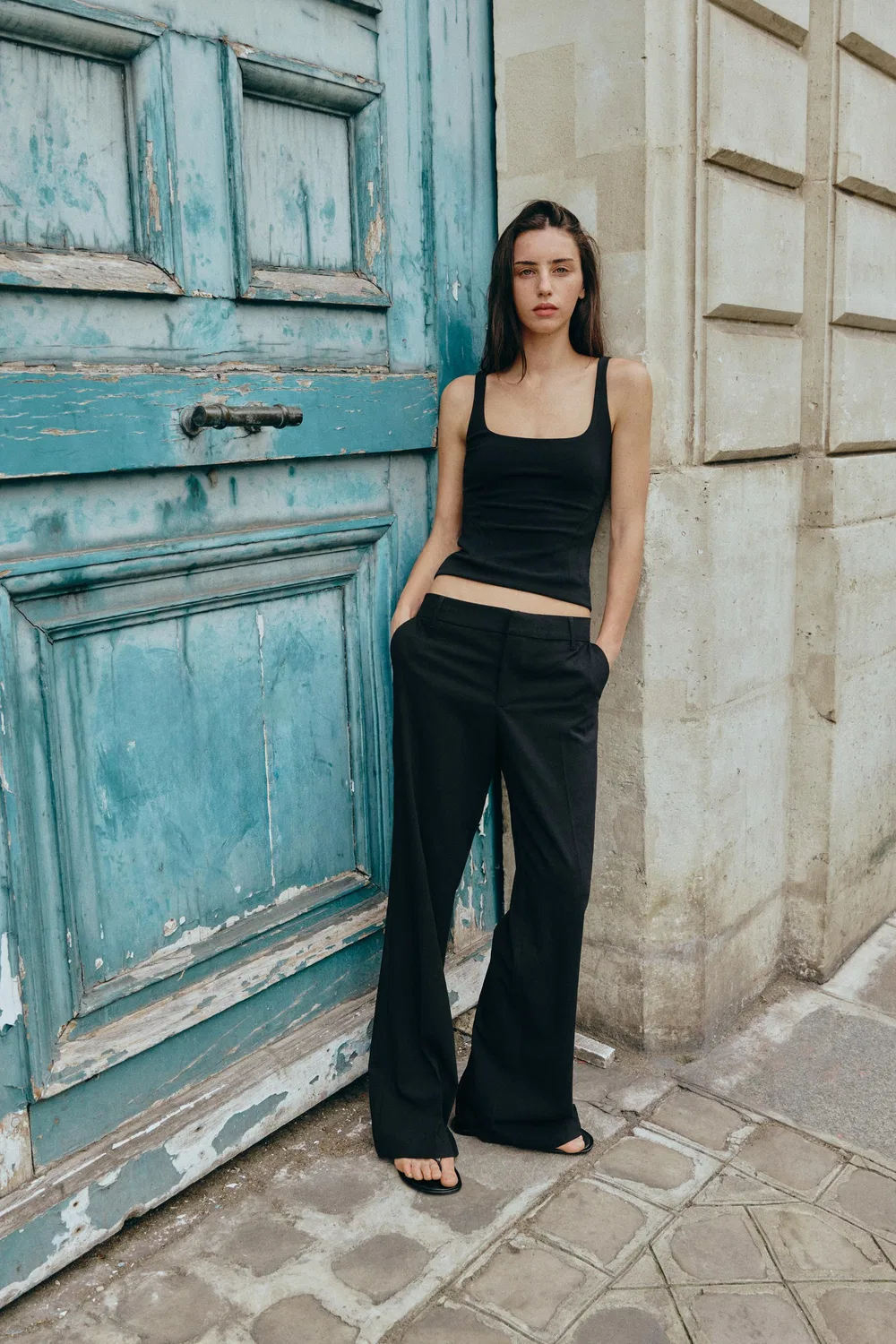 Топ из эластичного материала, вдохновленный корсетом. ZARA, Black