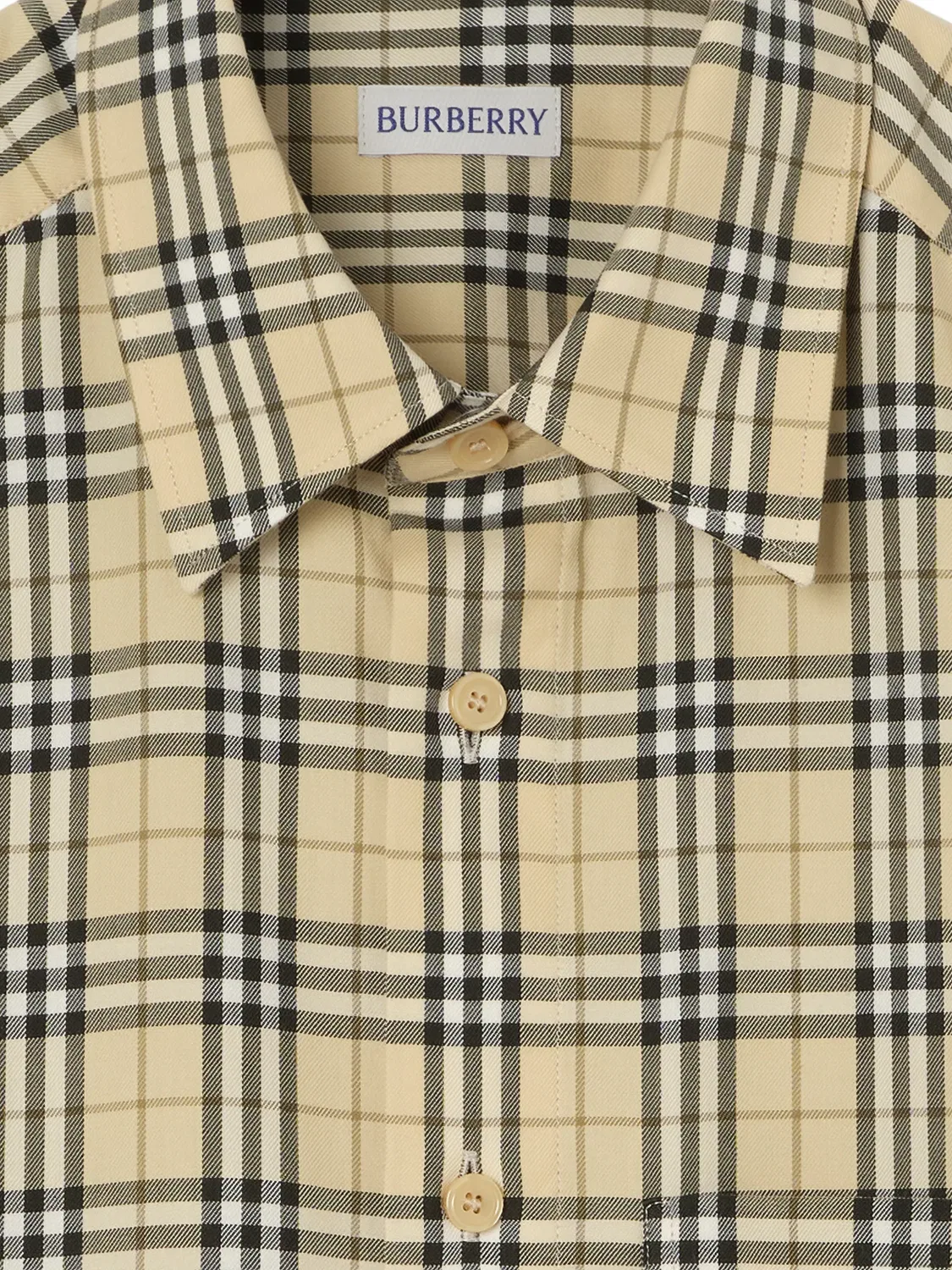 Рубашка в клетку Burberry, нейтральные цвета — фото 2