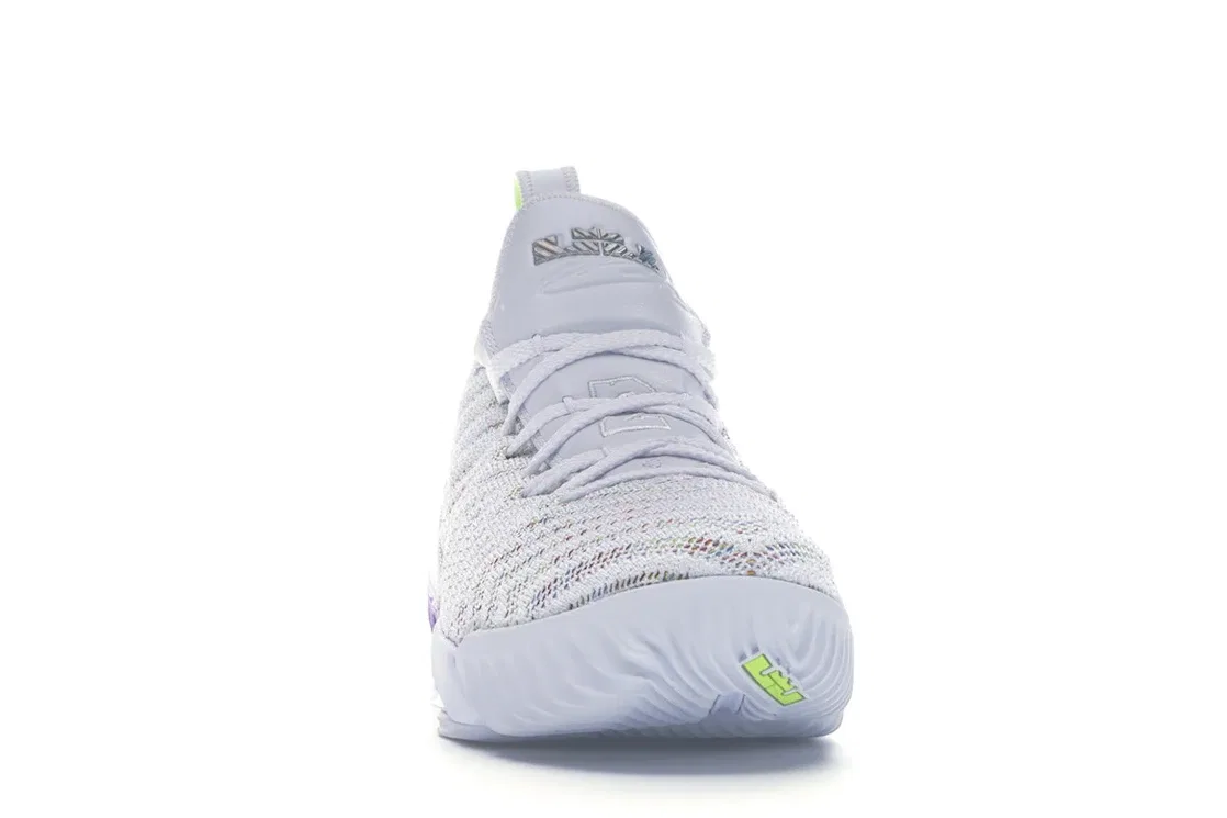 Детские кроссовки для мальчиков с принтом Nike LeBron 16, White/Multi-Color-Hyper Grape-Volt — фото 2
