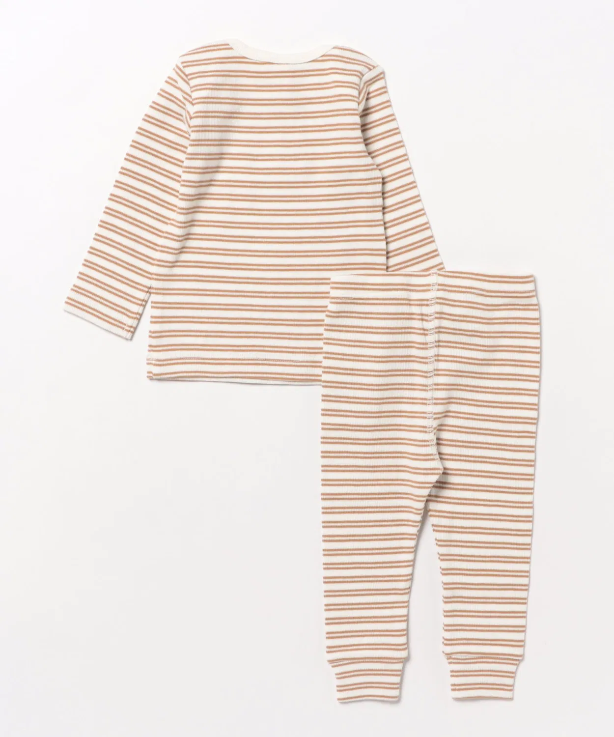 Детский комплект из лонгслива и леггинсов с принтом Golden Stripe Quincy Mae, White Brown — фото 2