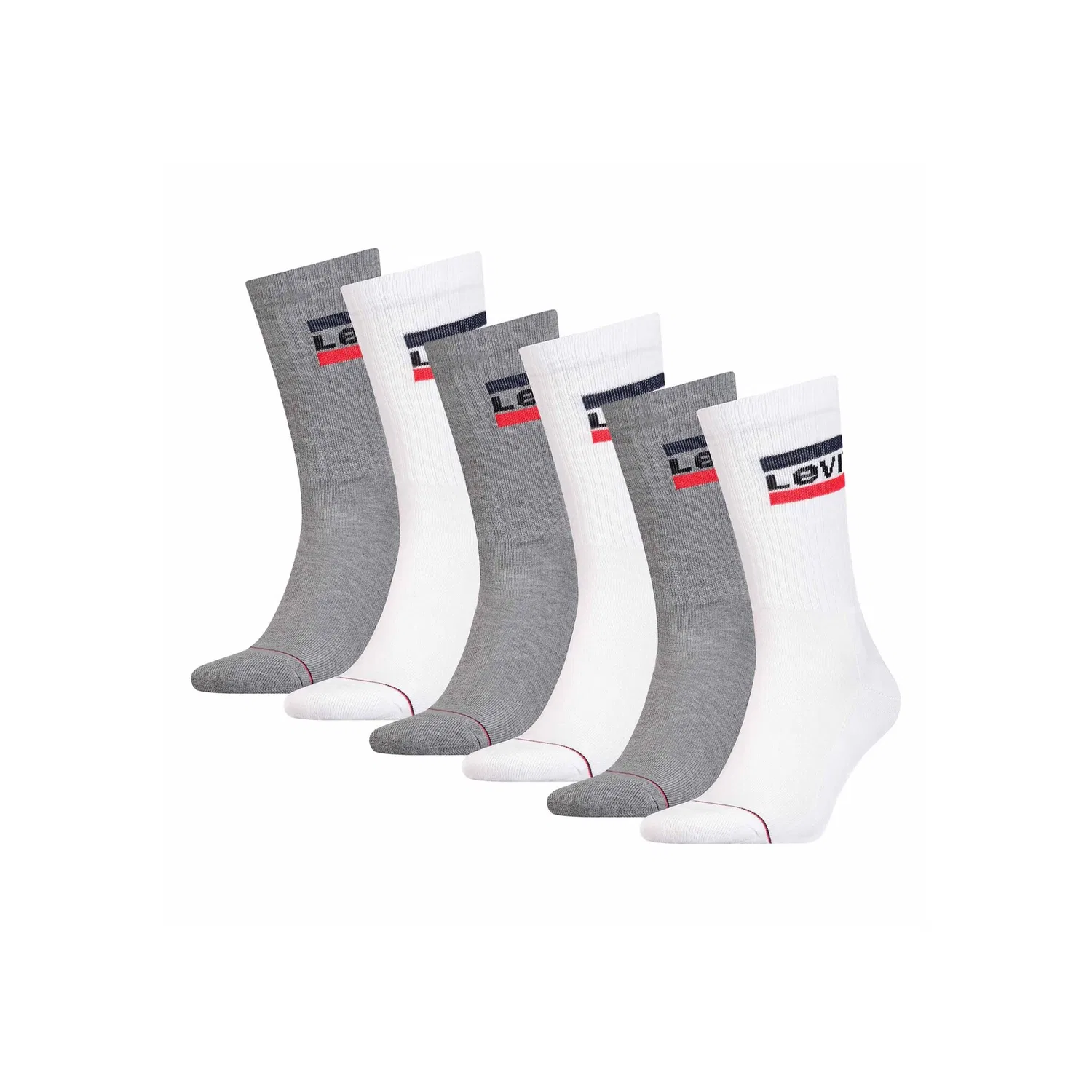 Унисекс короткие носки с логотипом Levi's, White/Gray