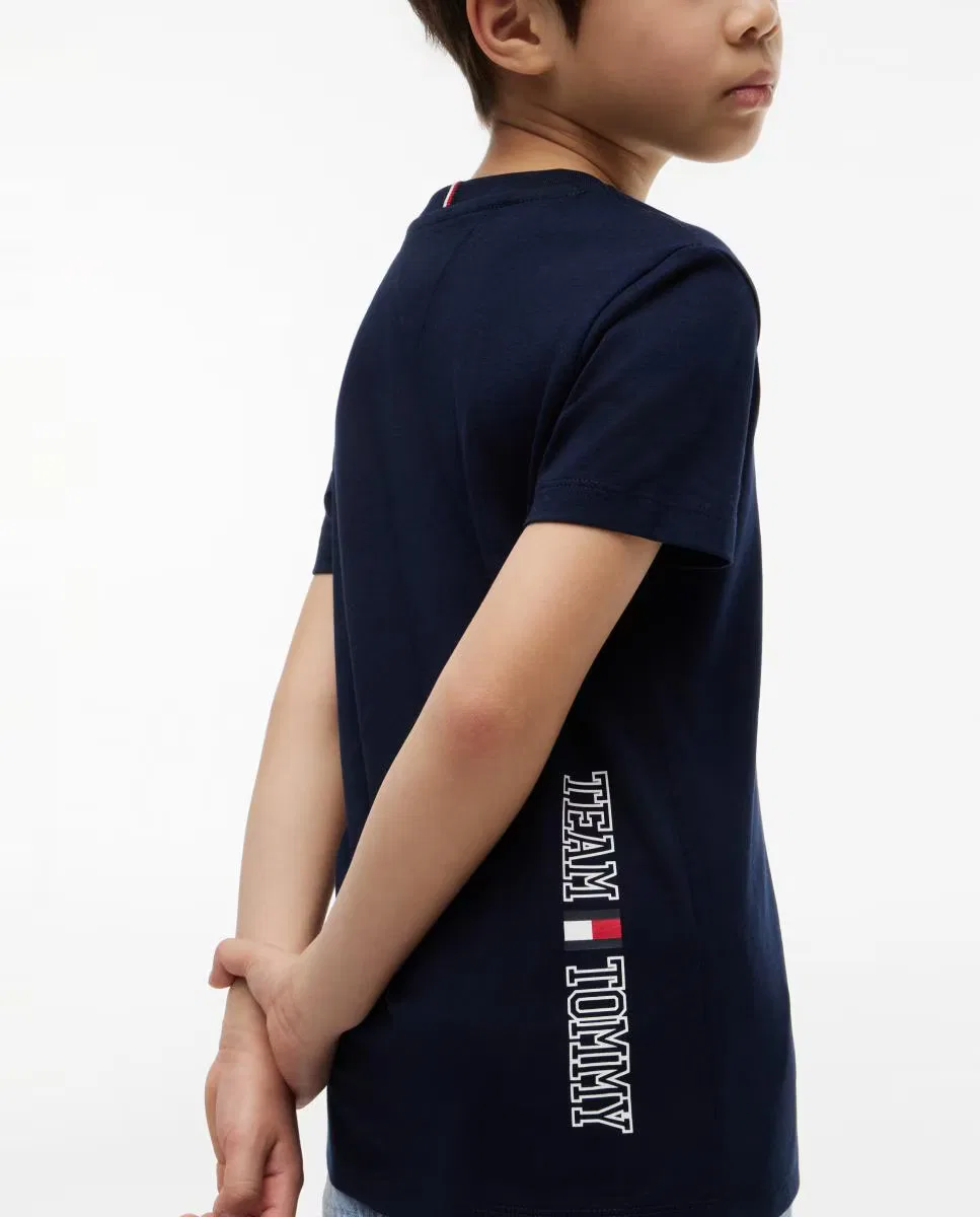 Детская футболка с коротким рукавом, Logo Espalda, Tommy Hilfiger, синий — фото 3