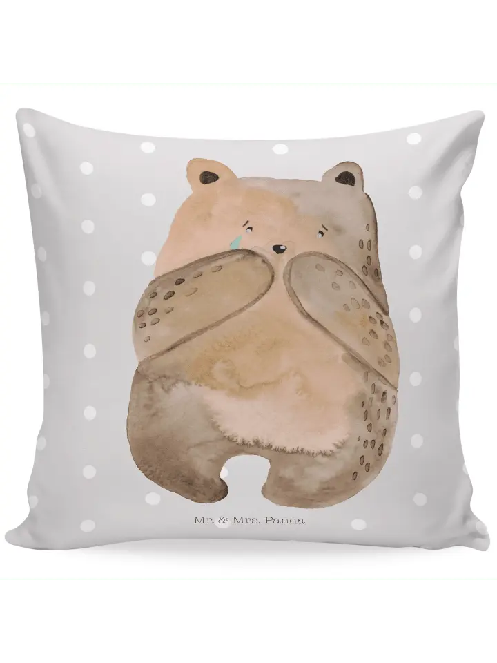 

Подушка Mr & Mrs Panda 40x40 Bär Verlust, пастельно-серый