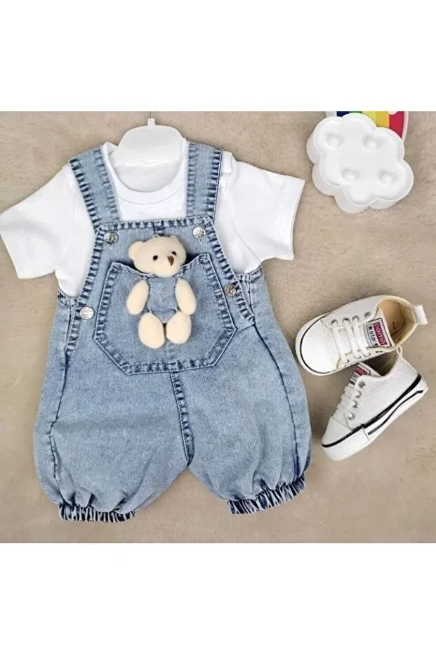 Детский комбинезон джинсовый с медвежонком Güneş Kids, Blue — фото 3