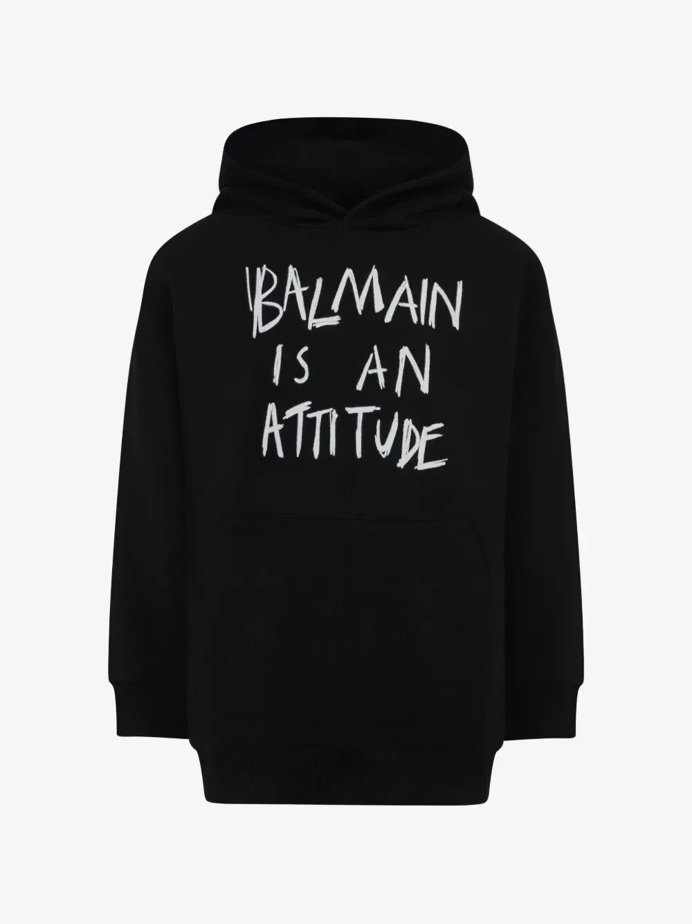 Худи с принтом логотипа Balmain Kids, черный