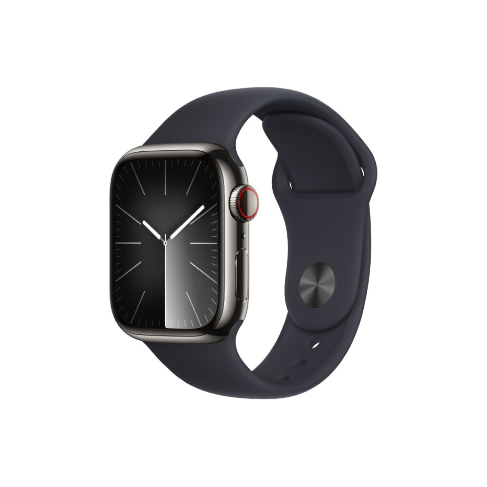 

Умные часы Apple Watch Series 9 (GPS+Cellular), 41 мм, Graphite Stainless Steel Case/Midnight Sport Band - S/M, Черный, Умные часы Apple Watch Series 9 (GPS+Cellular), 41 мм, Graphite Stainless Steel Case/Midnight Sport Band - S/M