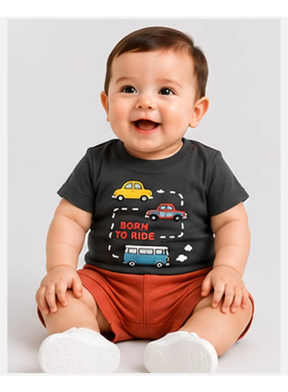 Комплект футболка и шорты с графическим принтом Born to Ride Nuego, серый — фото 2