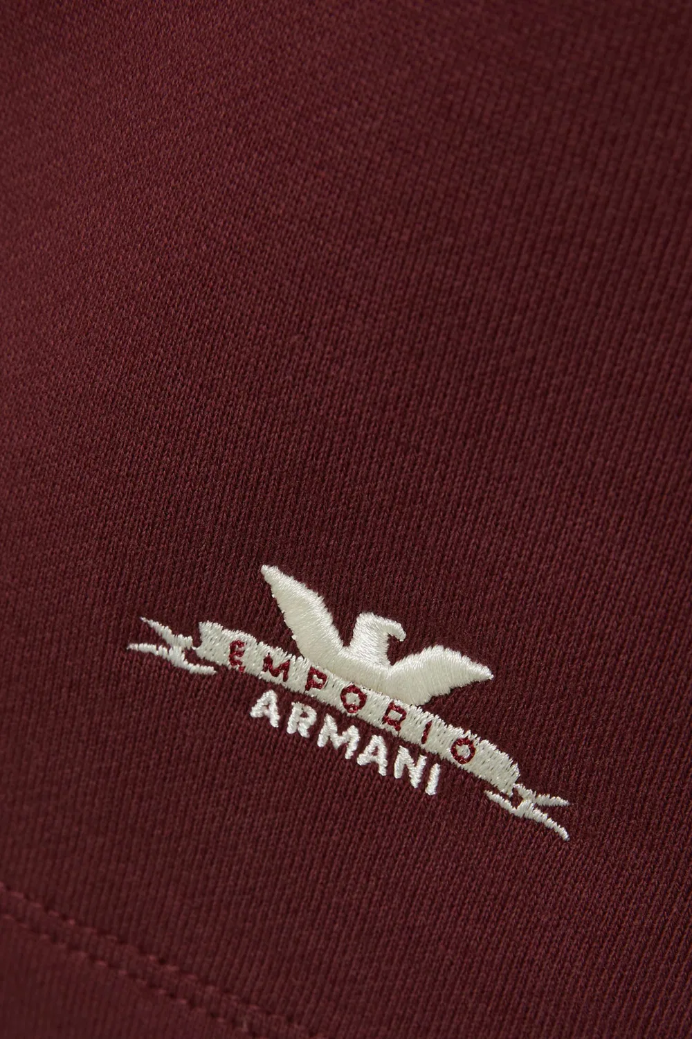 Шорты на завязках хлопковые Emporio Armani, красный — фото 4