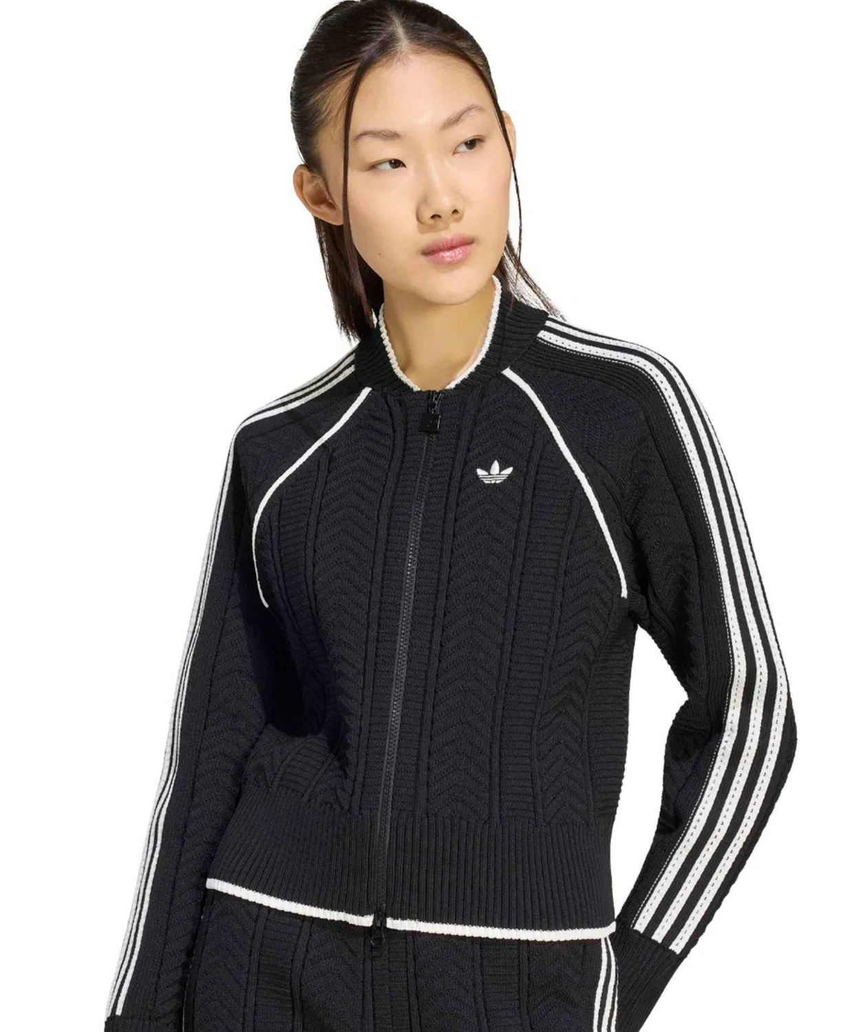 Женский лонгслив с длинным рукавомAdidas SST Tracktop, Black — фото 3