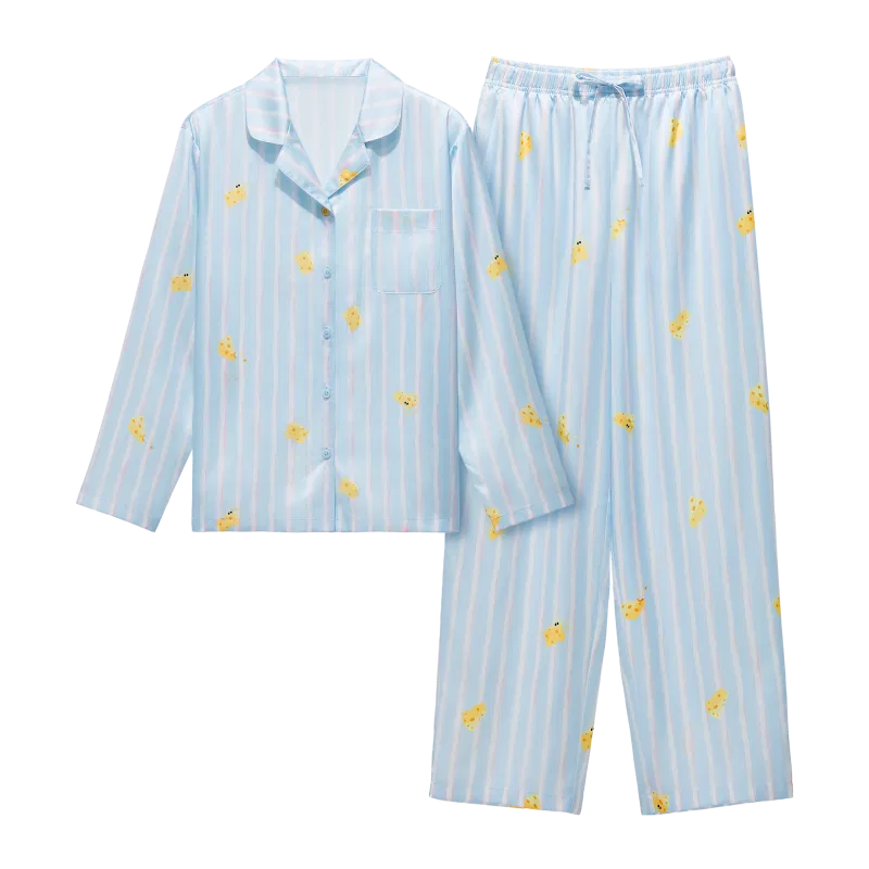 Детская пижама Hand-Drawn Stripes Cheese BANANA IN, Clear Smoke Blue