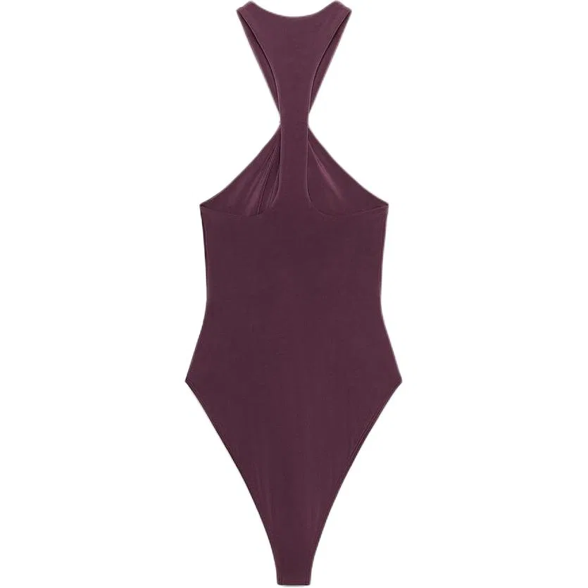 Женское боди с глубоким вырезом халтер Deep Eggplant Purple ZARA, Deep Eggplant Purple — фото 3