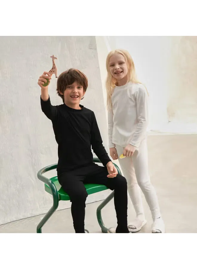Термобелье с высоким воротом хлопковое Aimer Kids, черный — фото 4