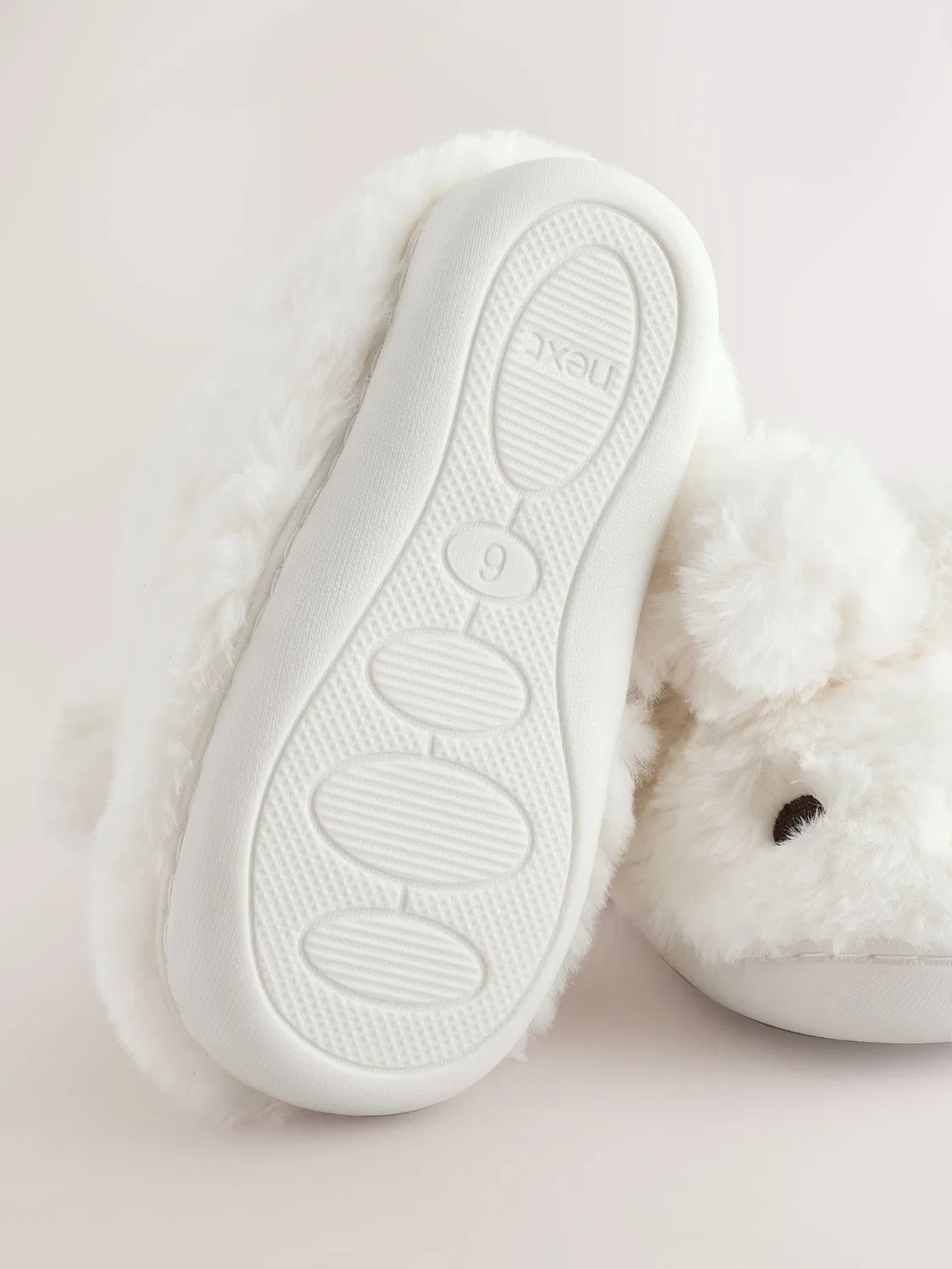Тапочки с мордочкой зайчика White Cupsole Slippers Next, белый — фото 3