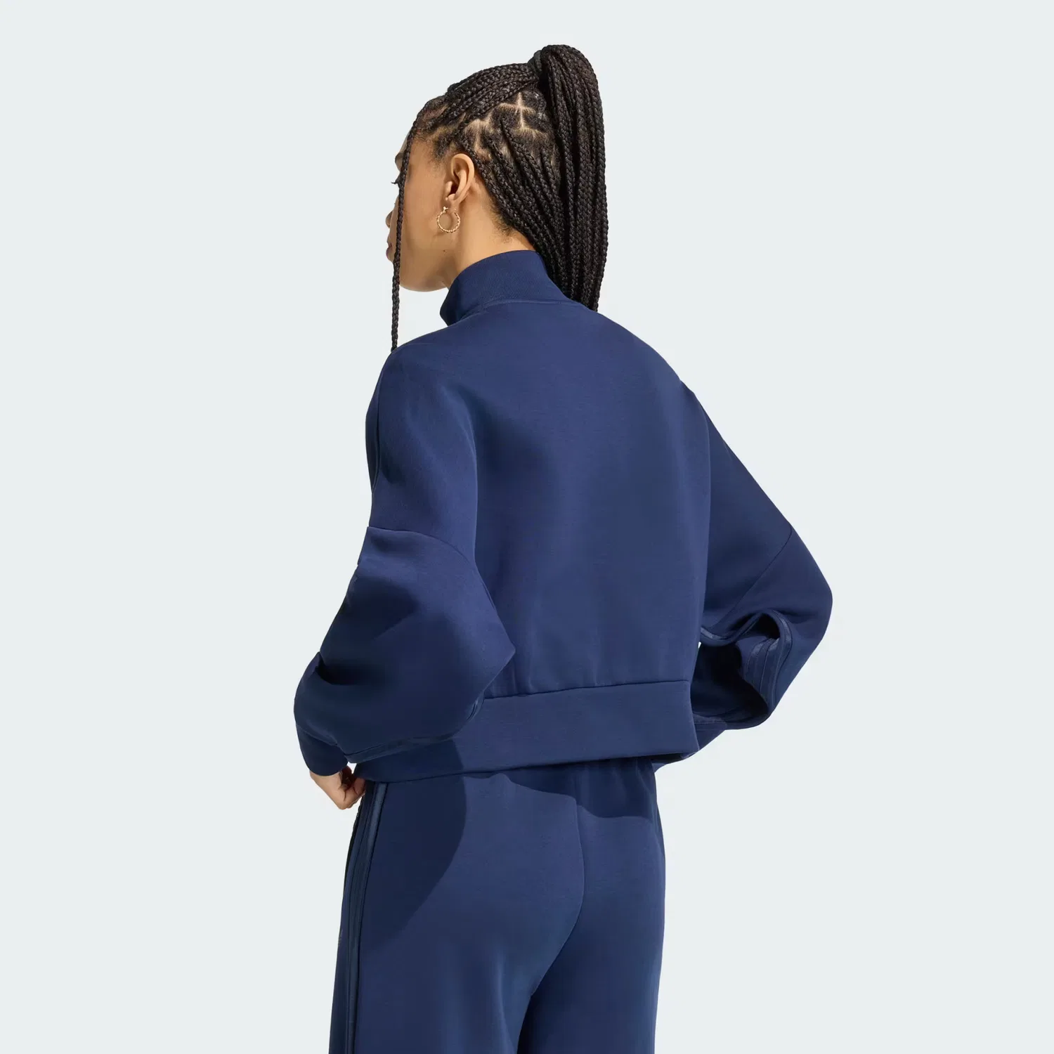 Женская олимпийка оверсайз Spacer Tracktop Adidas Originals, темно-синий — фото 2