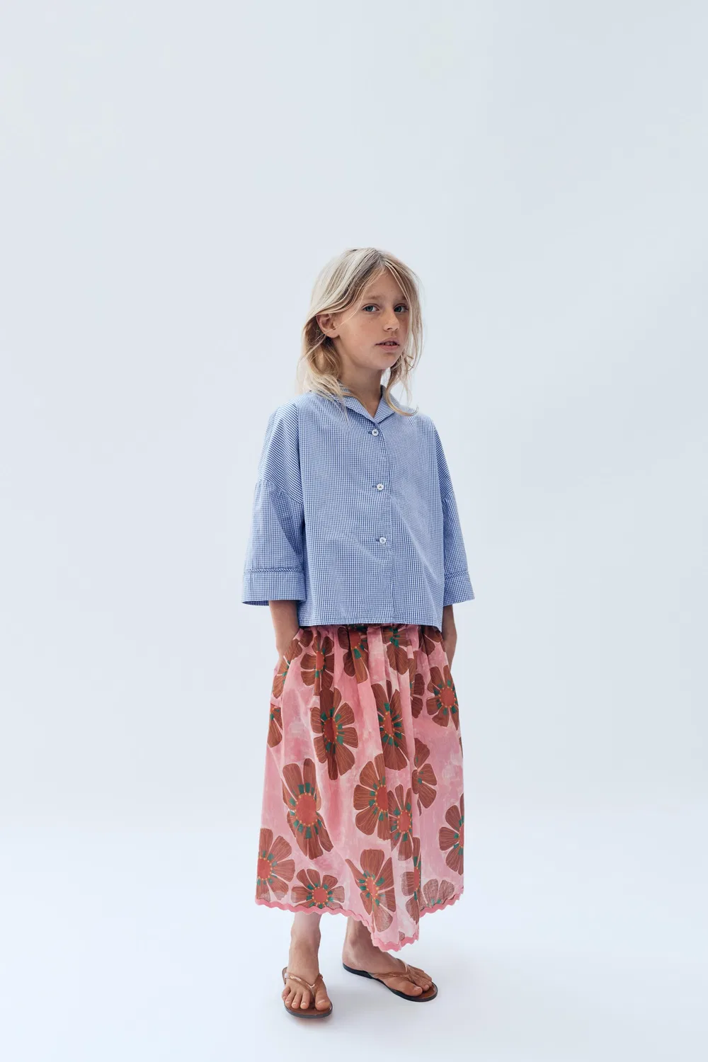 Рубашка в клетку, ограниченная серия, 6-14 лет ZARA, Blue — фото 4