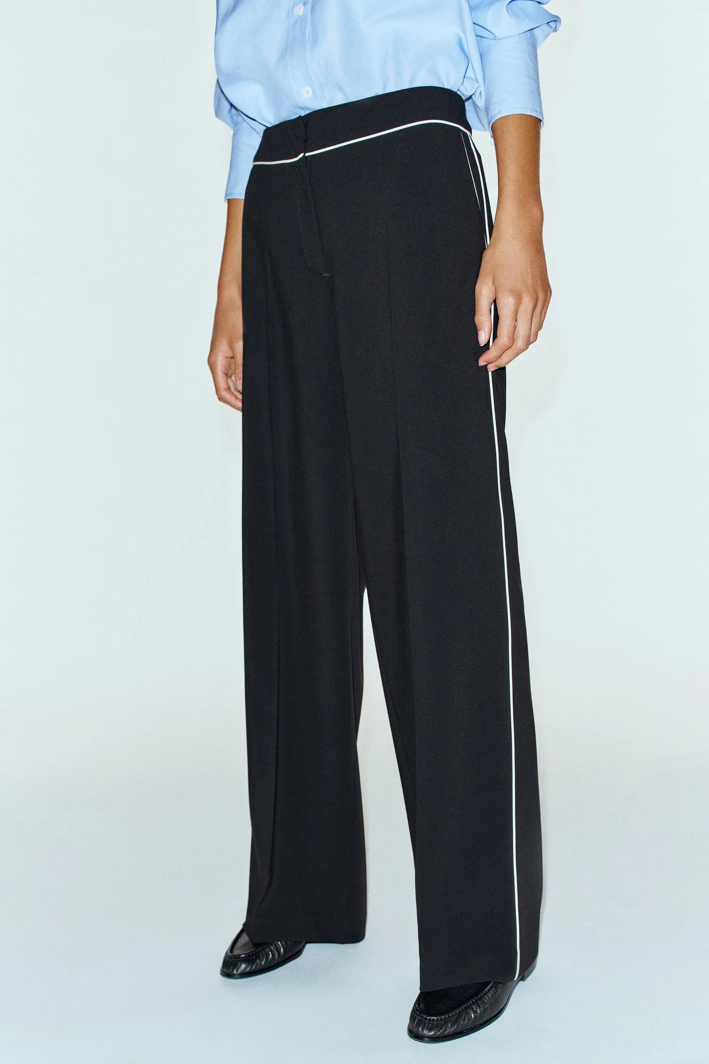 Брюки Zara Vivos Contraste, черный