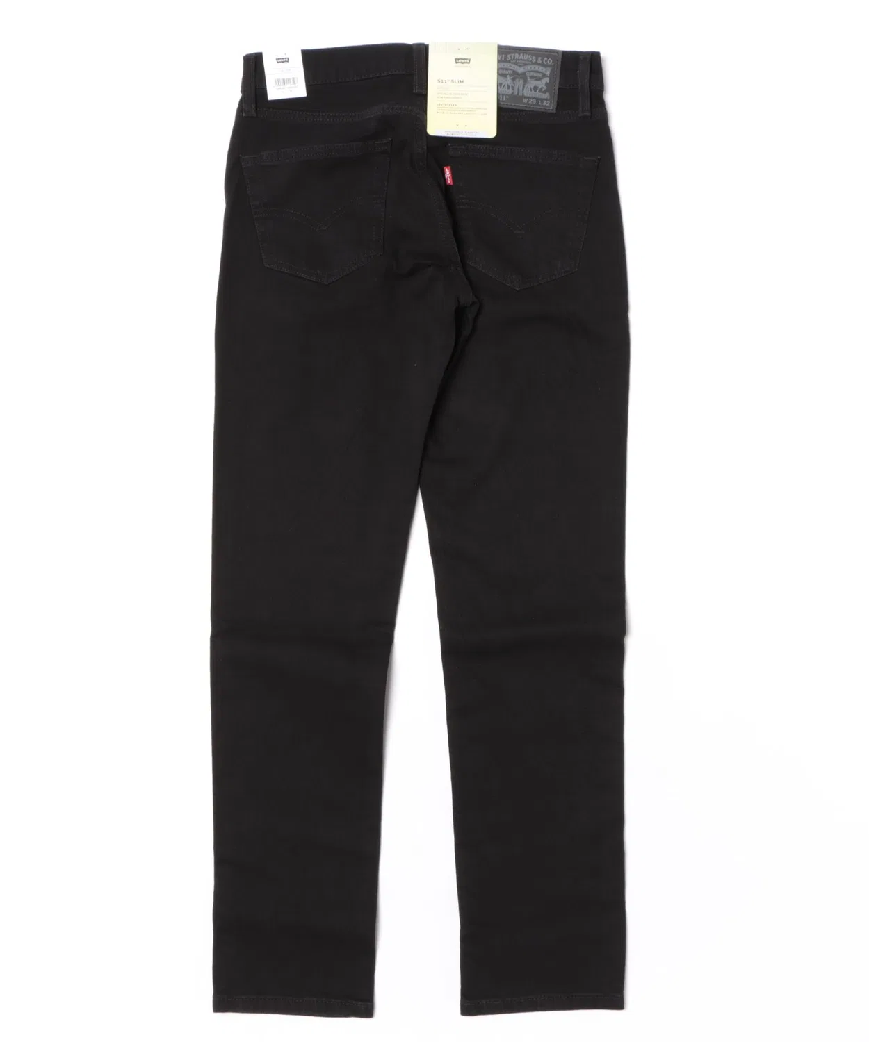 Мужские/Женские джинсы slim straight с брендовым логотипом Levi's, Черный — фото 2