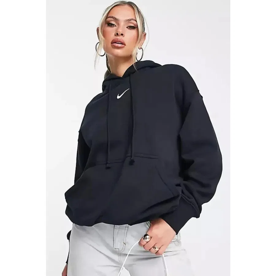 Женский свитшот с капюшоном оверсайз из флиса Nike Sportswear Phoenix Fleece, Черный