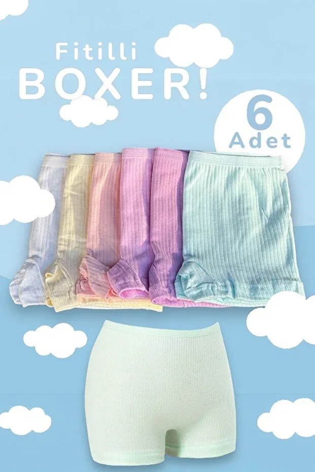Детские боксеры для девочек хлопковые 6 предметов Dondeza, Pastel Color