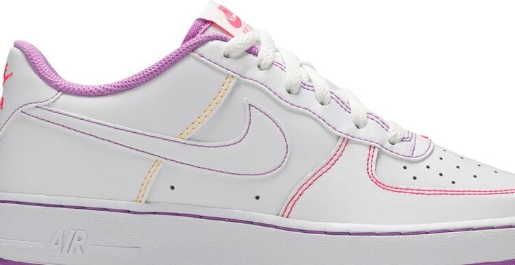 Кроссовки Nike Air Force 1 '07 Low GS 'Contrast Stitch - Fuchsia Glow', белый — фото 3