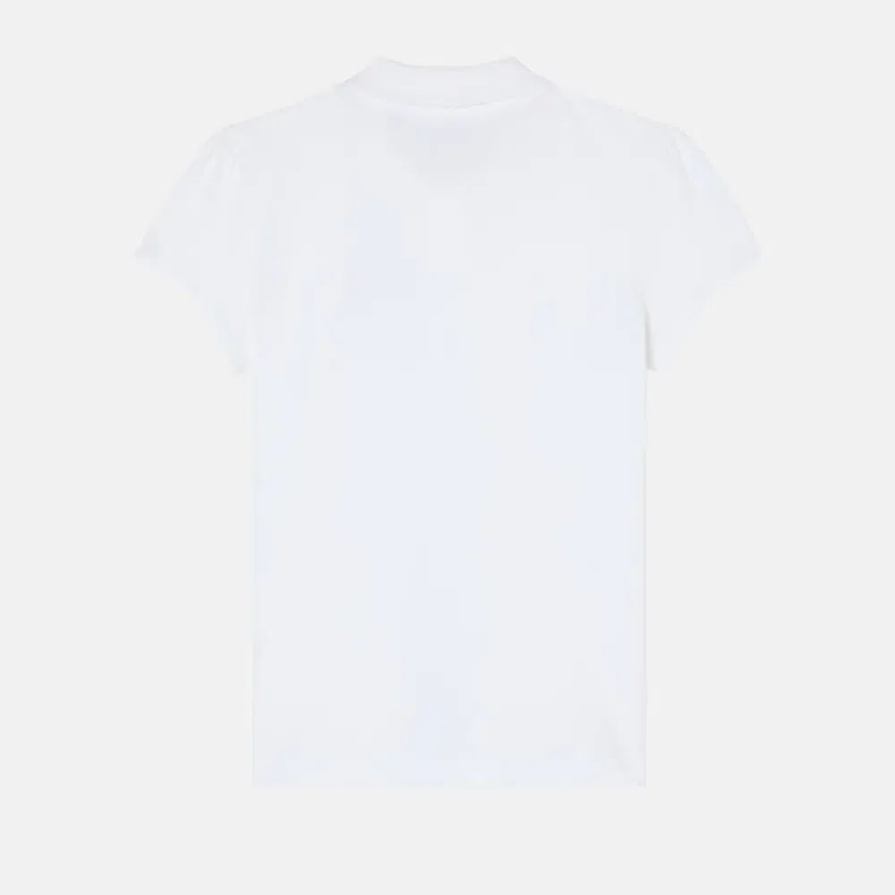 Детское поло для девочек из органического хлопка с коротким рукавом Lacoste kids, White — фото 2