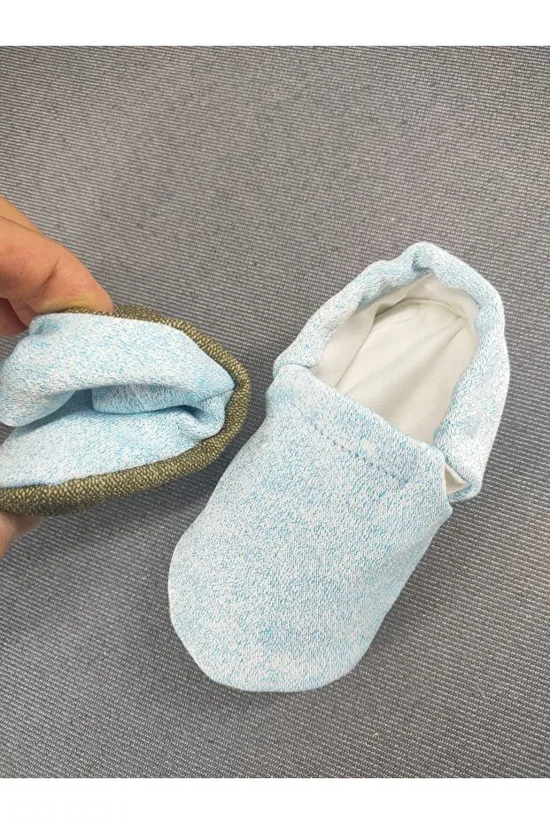 Детские пинетки для новорожденных с эластичной шнуровкой Loove Bebe, Light Blue — фото 2