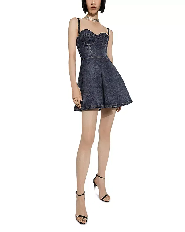 Женское джинсовое платье-корсет с открытыми плечами Dolce & Gabbana, Medium Blue — фото 4