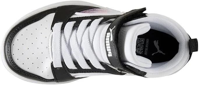 Детские кроссовки для девочек с блестками Rebound V6 Mid PUMA, Black — фото 4