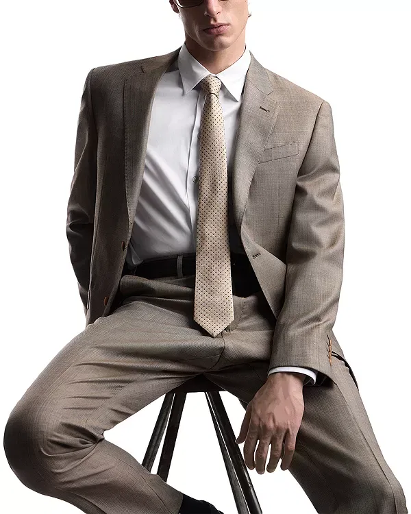 Мужской костюм классический модель G line regular fit Emporio Armani, Tan — фото 3