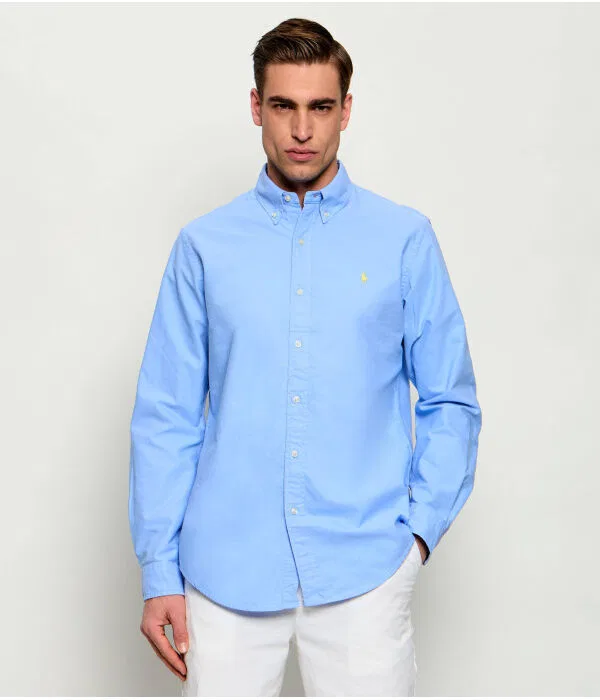 Мужская рубашка Regular Fit хлопковая Polo Ralph Lauren, синий — фото 3