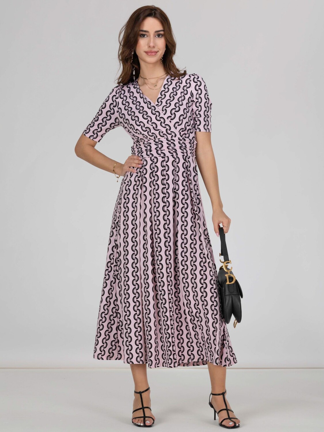 

Платье миди из джерси Jolie Moi Molly с геометрическим принтом, розовое, Розовый, Платье миди из джерси Jolie Moi Molly с геометрическим принтом, розовое