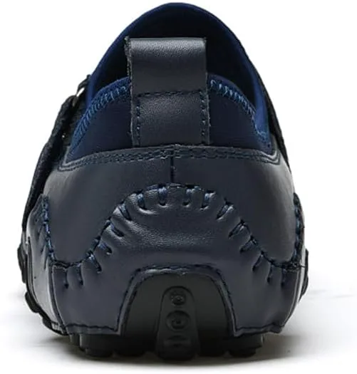 

Мужские классические кожаные повседневные туфли, офисные лоферы без шнурков, мягкие и удобные обувь для вождения и прогулок Abborora, синий