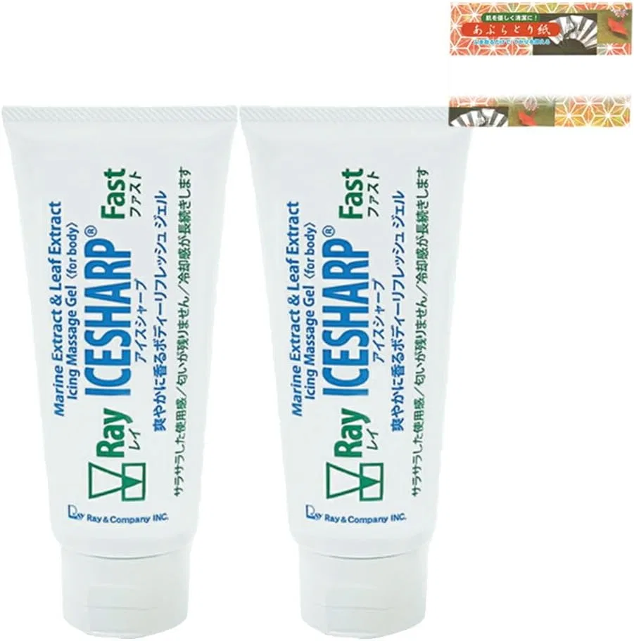 Охлаждающий гель для тела Ray & Company Ice Sharp Fast, 120 г, 2 шт. + салфетки для матирования