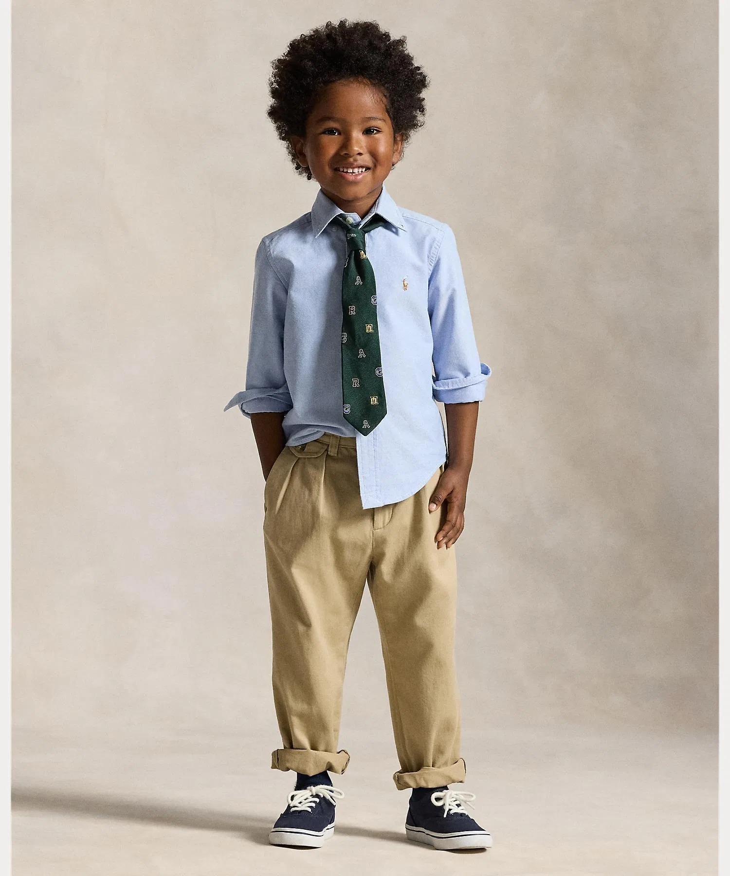 Детская рубашка POLO RALPH LAUREN CHILDRENSWEAR из хлопка оксфорд — фото 4