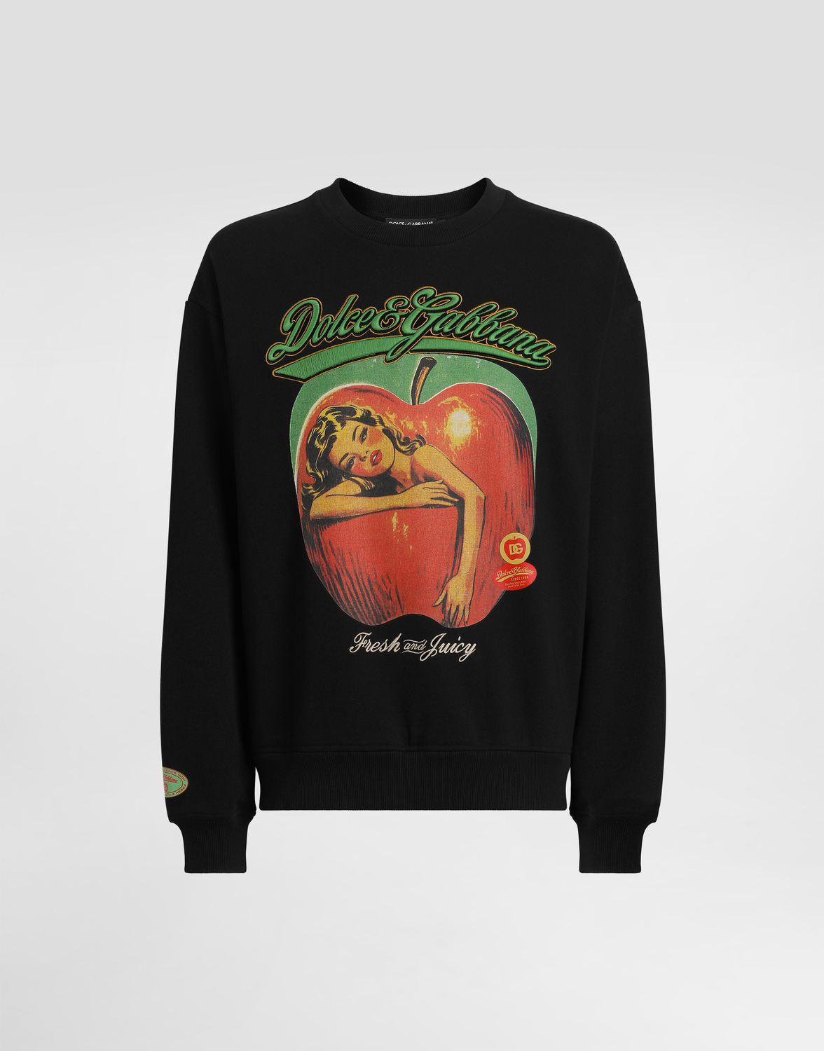 

Свитшот с принтом и вышивкой Dolce & Gabbana, черный