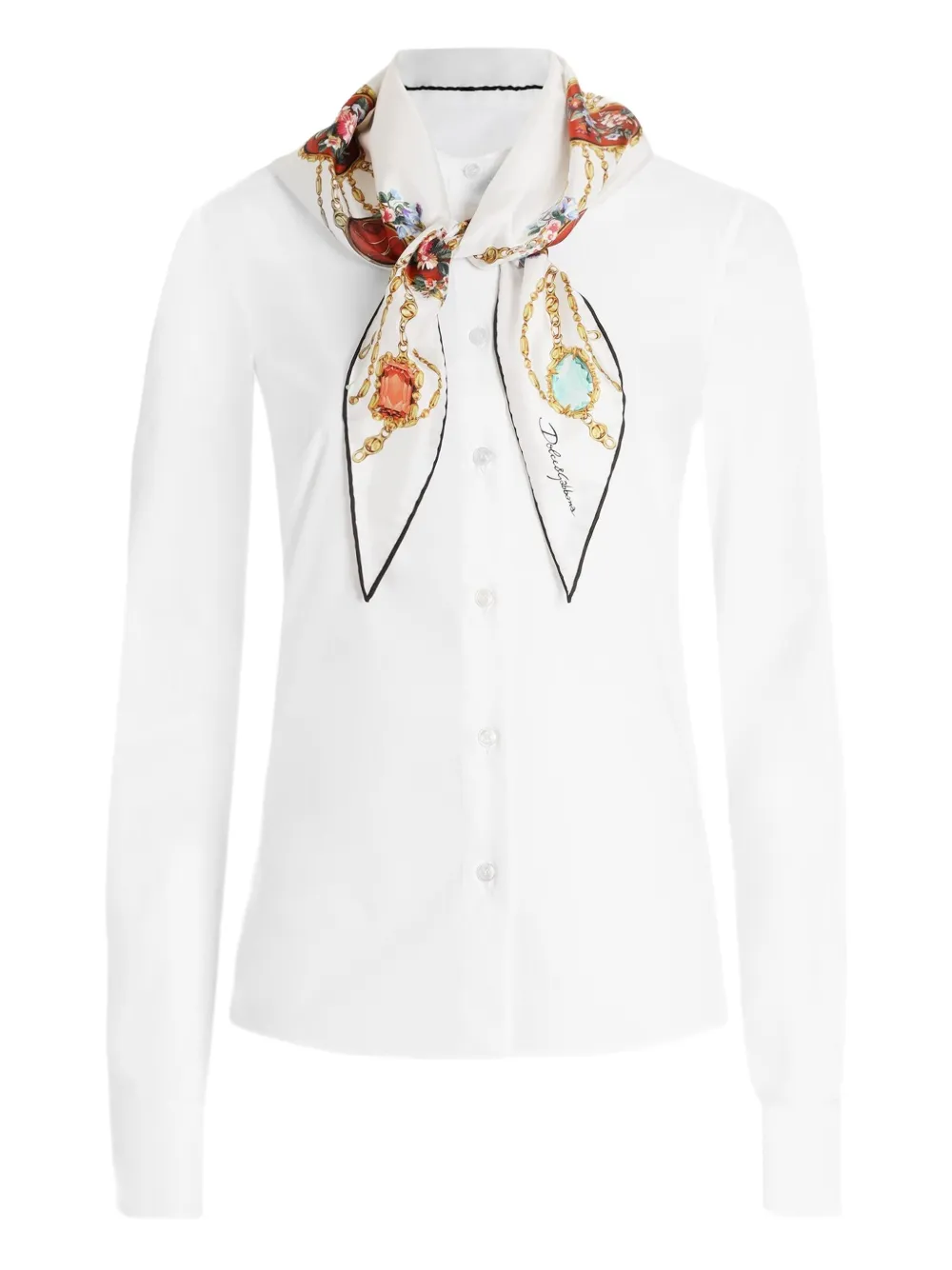 Поплиновый топ Dolce & Gabbana, белый