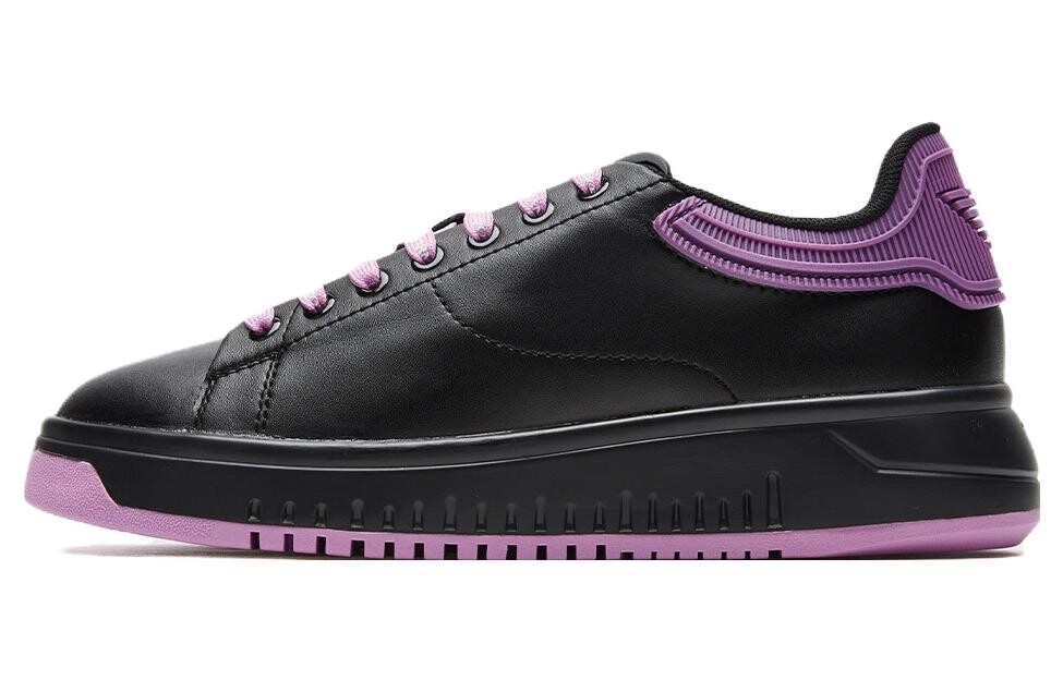 

Кроссовки EMPORIO ARMANI Skateboarding Shoes Women's Low-top Black/Purple, фиолетовый