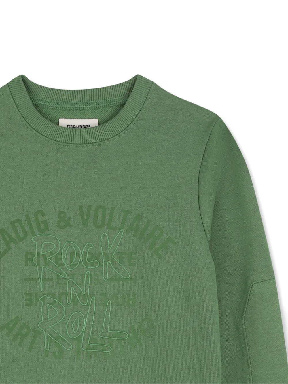 Толстовка с длинными рукавами и круглым вырезом Zadig & Voltaire Kids, зеленый — фото 3