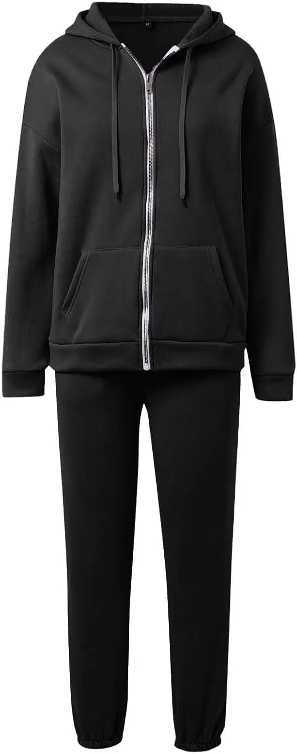 Спортивный костюм женский с худи и штанами, Black — фото 3