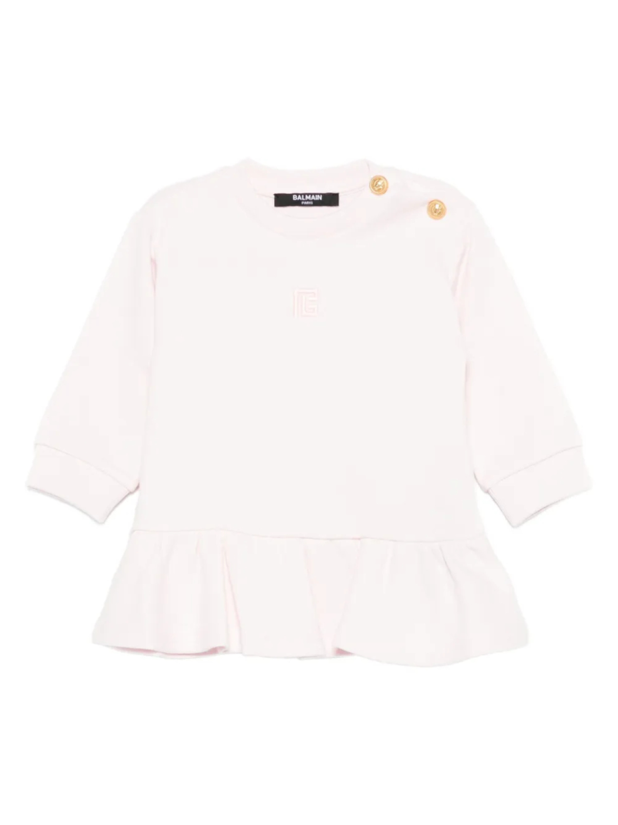 

Комплект платьев с вышивкой и оборками от Balmain Kids, розовый